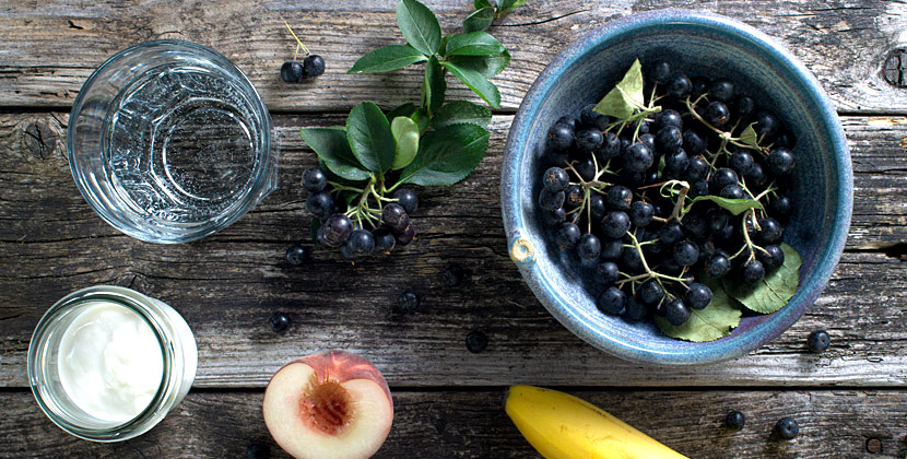 Aroniabeeren Smoothie Zutaten