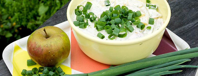 Kartoffelsalat mit Winterheckenzwiebel