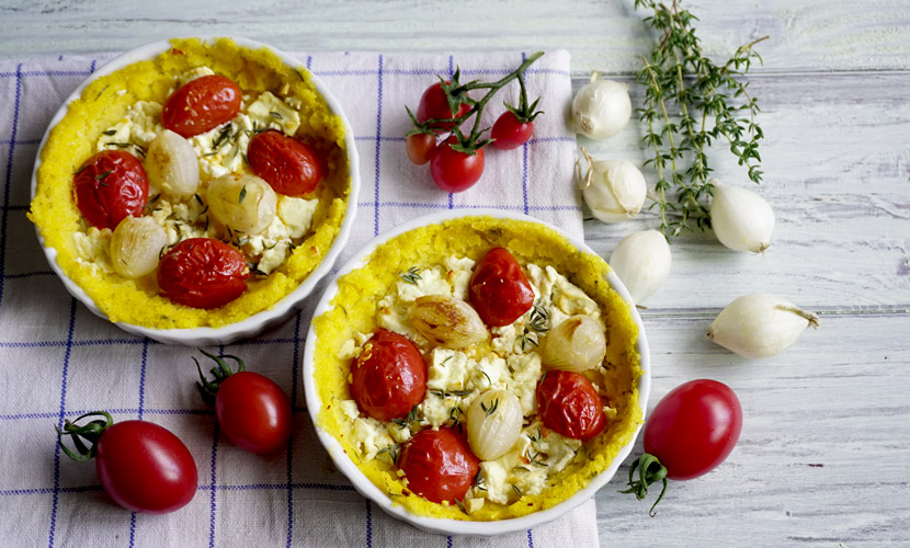 Perlzwiebel-Polenta-Törtchen