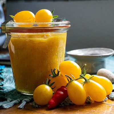 Datteltomate gelb Ketchup